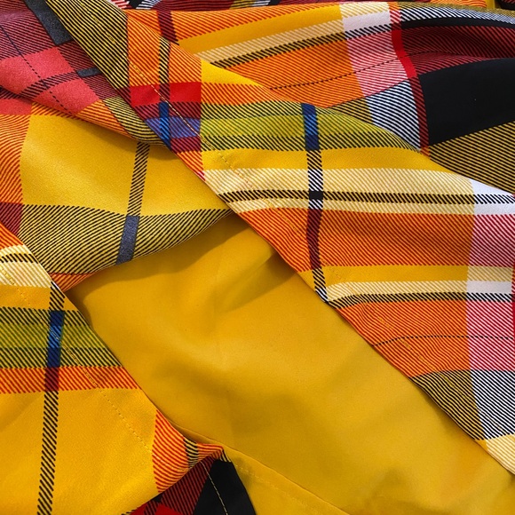 New York & Company Yellow Plaid Long Sleeve Dress - Picture 7 of 8